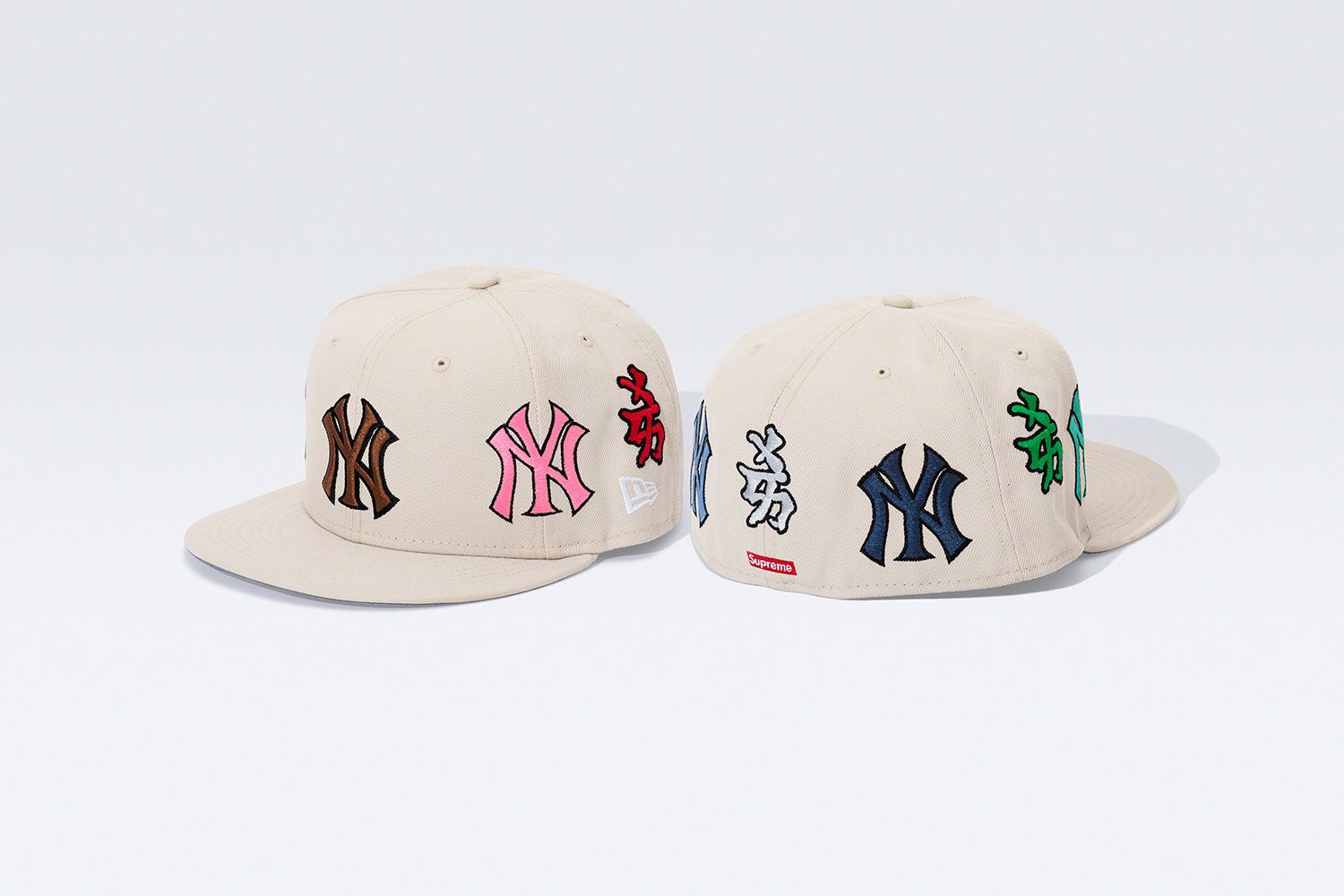 新品未使用 SUPREME NY YANKEES NEW ERA 71/2 Supreme New York Yankees New Era Box Logo Beanie pink (FW21