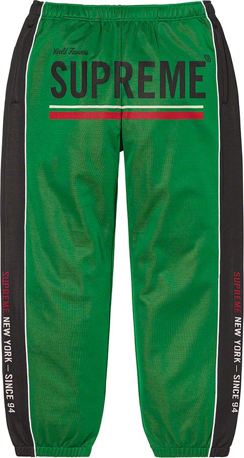 Supreme World Famous Jacquard Track Pant streetwear style collab news info hypebeast brand