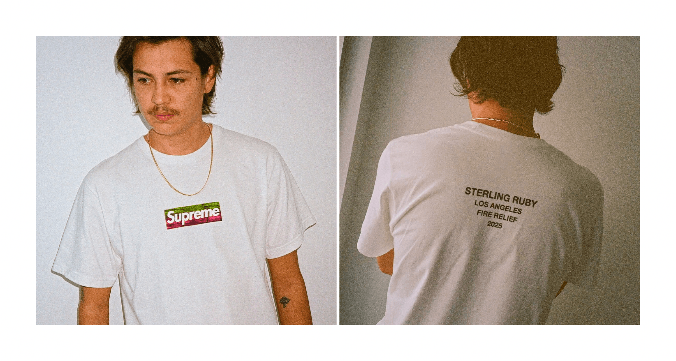 トップス Supreme LosAngeles FireRelief BoxLogoTee Supreme Los Angeles Fire Relief Box Logo Tee White SS25