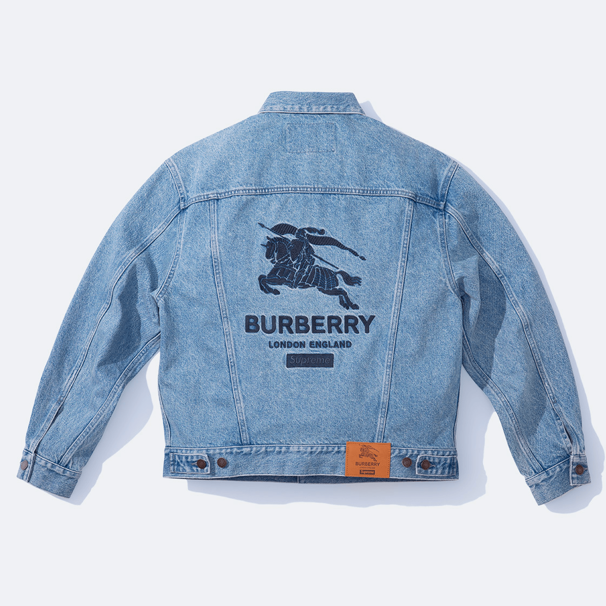 ジャケット・アウター Supreme Burberry Denim Trucker Jacket L SLN Official - Supreme Burberry Denim Trucker Jacket