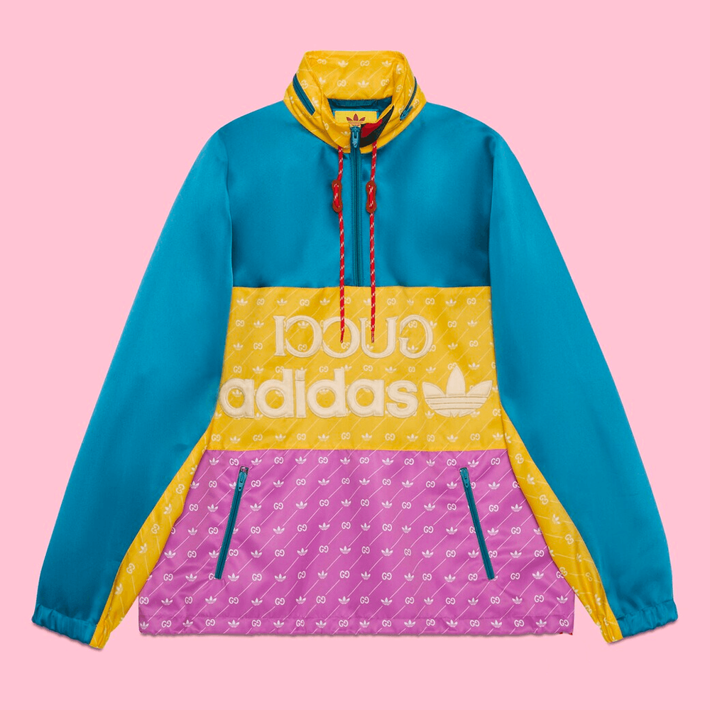 Gucci x Adidas Jacket Pink streetwear collab news info price where to buy