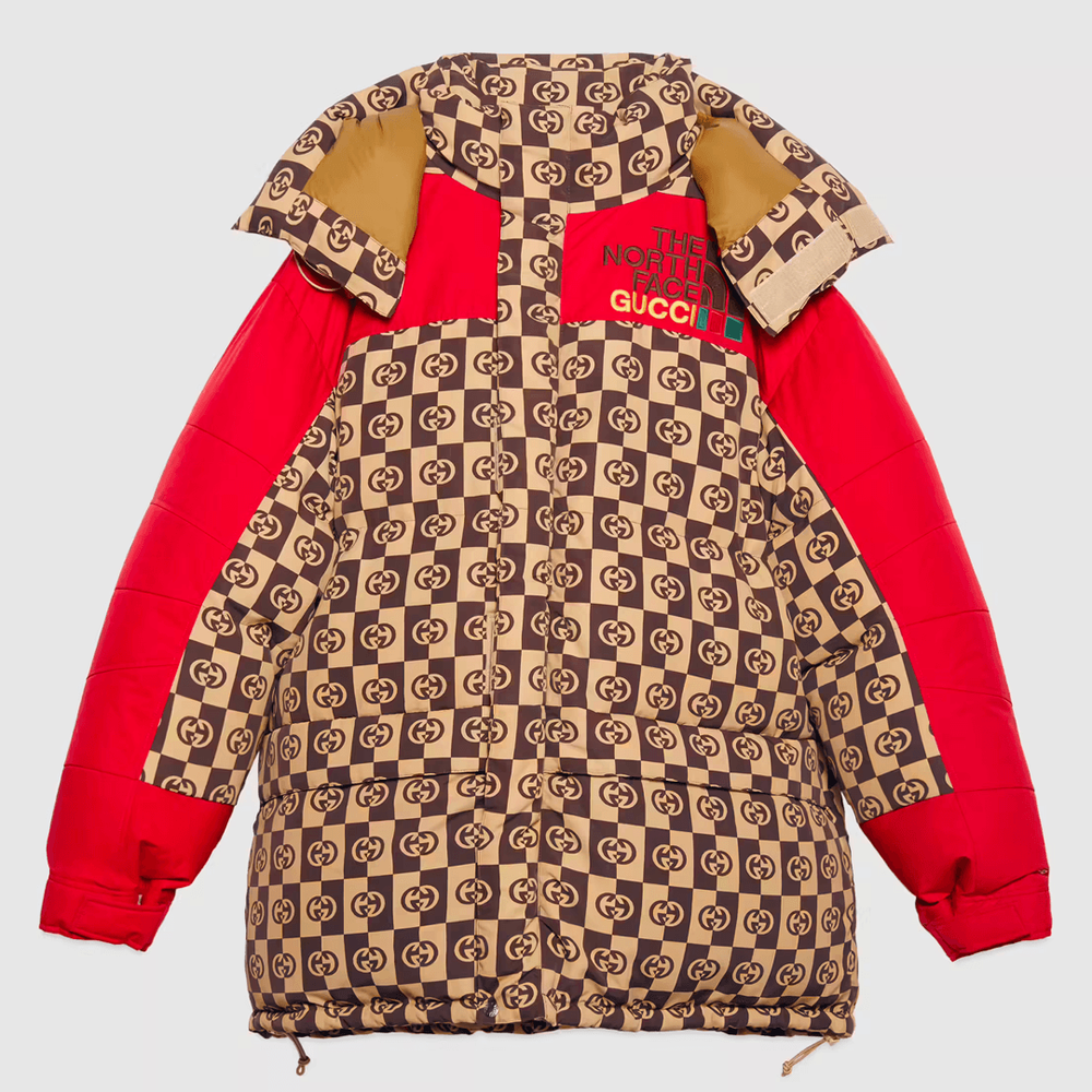 Gucci x The North Face Long Padded Jacket print streetwear styke collab