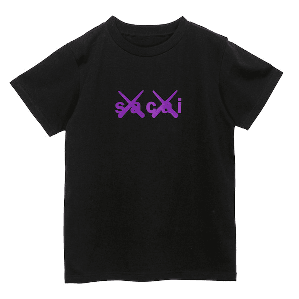 Kaws x Sacai Logo Tee Black where to buy collab hypbeast brand streetwear news