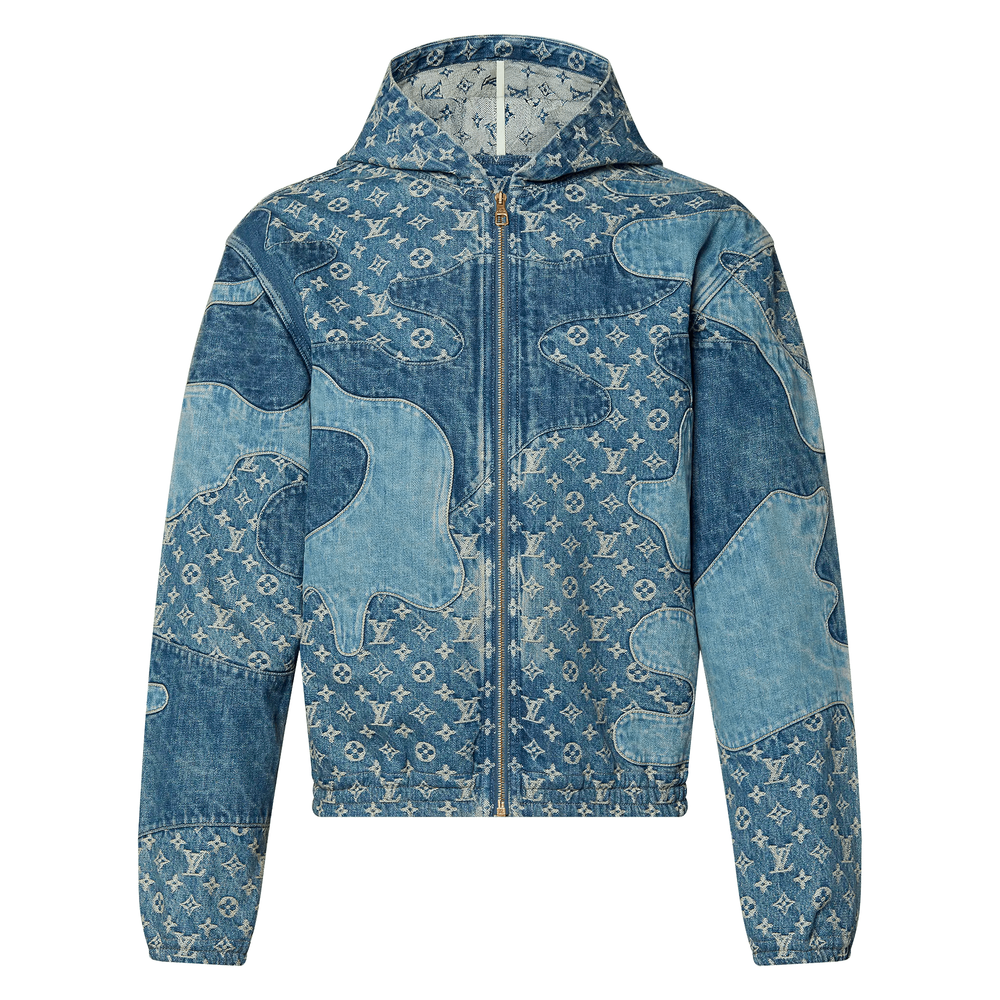 Louis Vuitton x Nigo Monogram Patchwork Denim Hoodie streetwear brand collab hypbeast