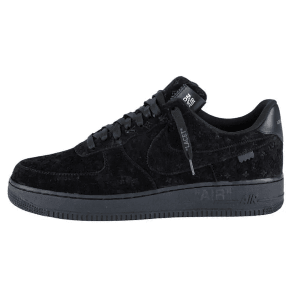 Louis Vuitton x Nike Air Force 1 sneaker news hypebeast kicks streetwear collab brand info black suede