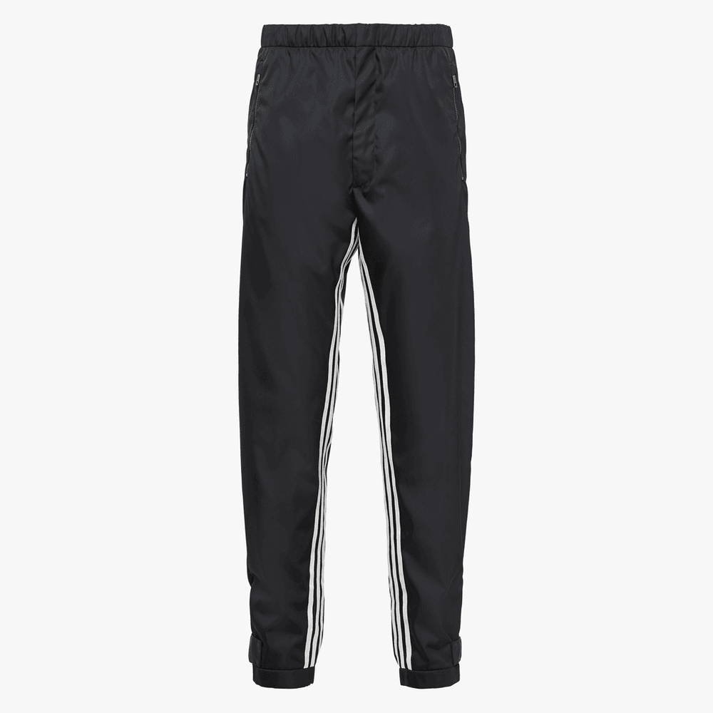 Prada x Adidas Re-Nylon Black Track Pants streetwear style collab news info