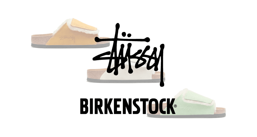 Stussy Birkenstock Solana fleece slider 2023 header Stussy Birkenstock Solana fleece slider 2023 header