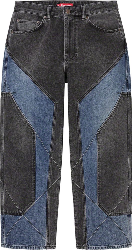 Supreme 2 Tone Paneled Jean streetwear style collab news info hypebeast brand