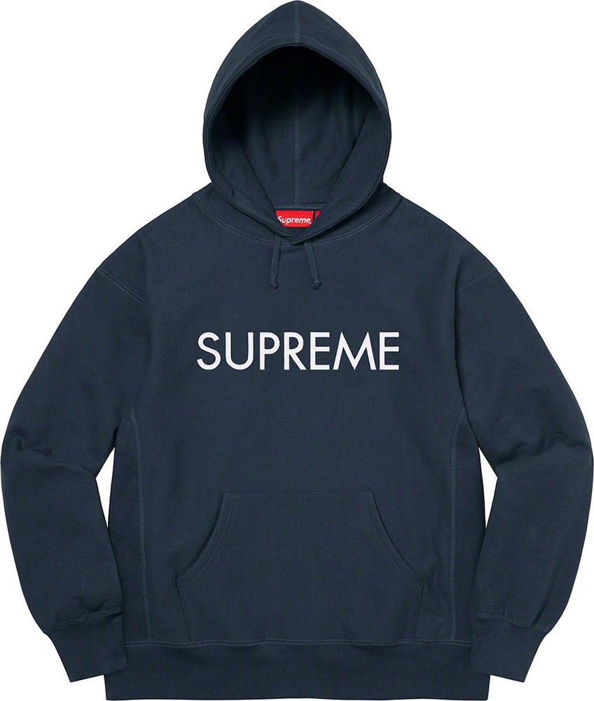 Supreme Capital Hooded Sweatshirt streetwear style collab news hypebeast brand outfit