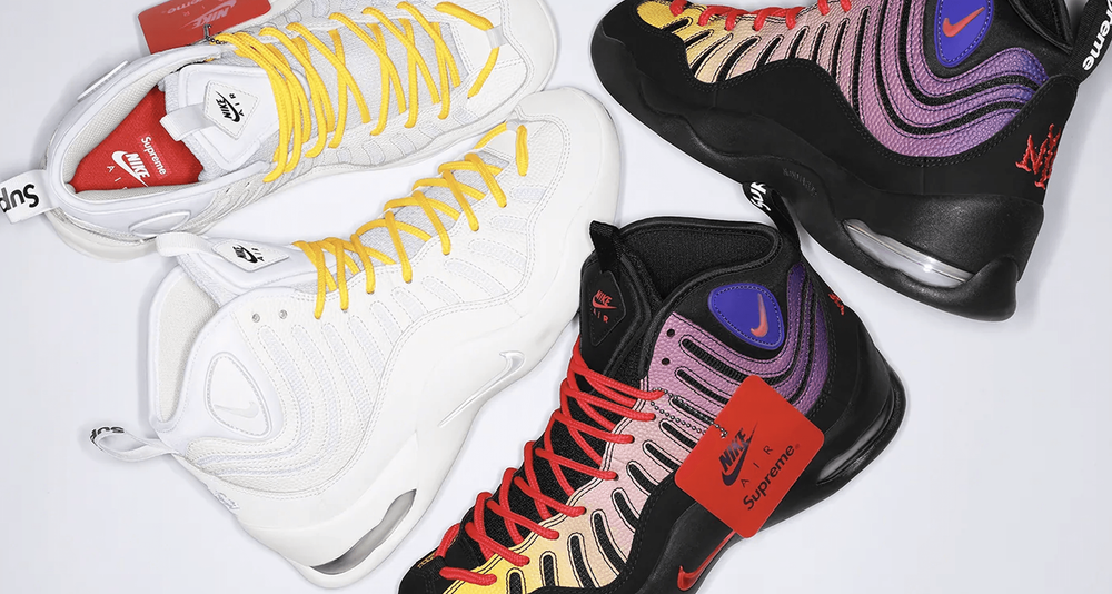 Supreme Nike Air Bakin Spring 2023 SS23 collection black white header Supreme Nike Air Bakin Spring 2023 SS23 collection black white header