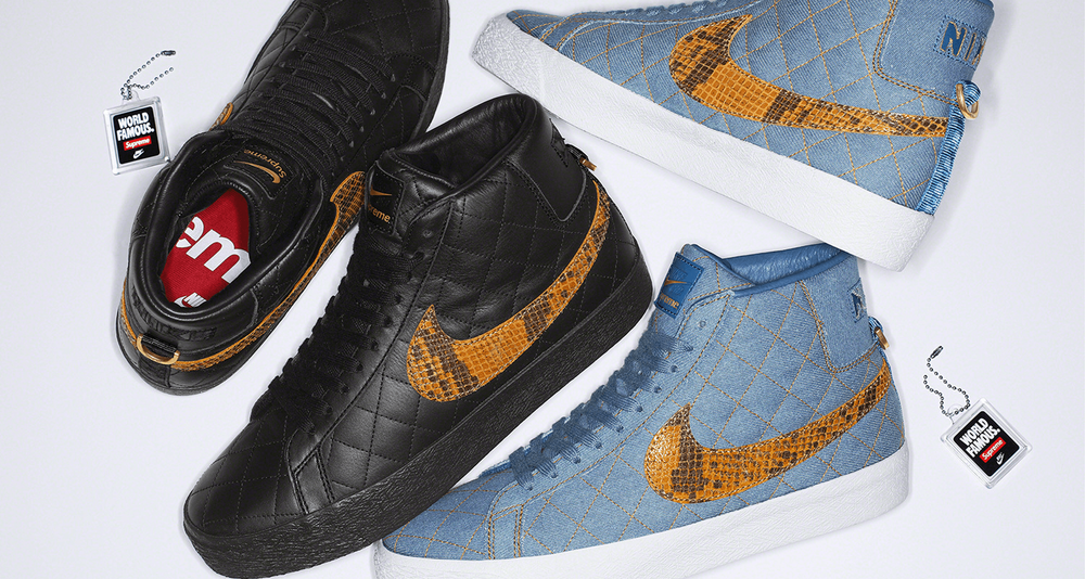 Supreme Nike SB Blazer Mid Snake Snakeskin Fall Winter 2022 FW22 collection collab droplist header Supreme Nike SB Blazer Mid Snake Snakeskin Fall Winter 2022 FW22 collection collab droplist header
