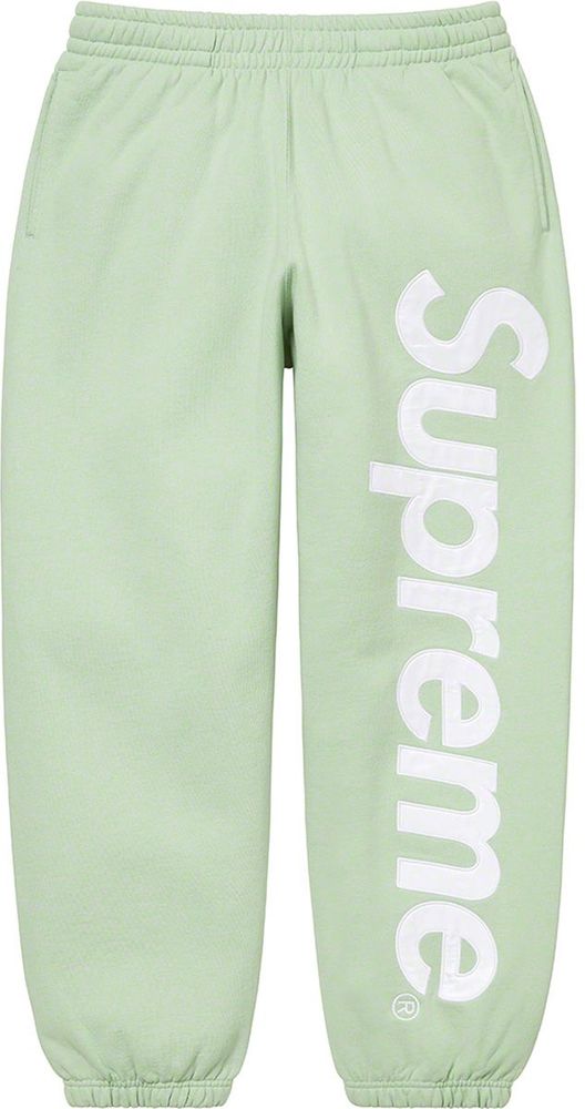 Supreme Satin Applique Sweatpant streetwear style collab news info hypebeast brand