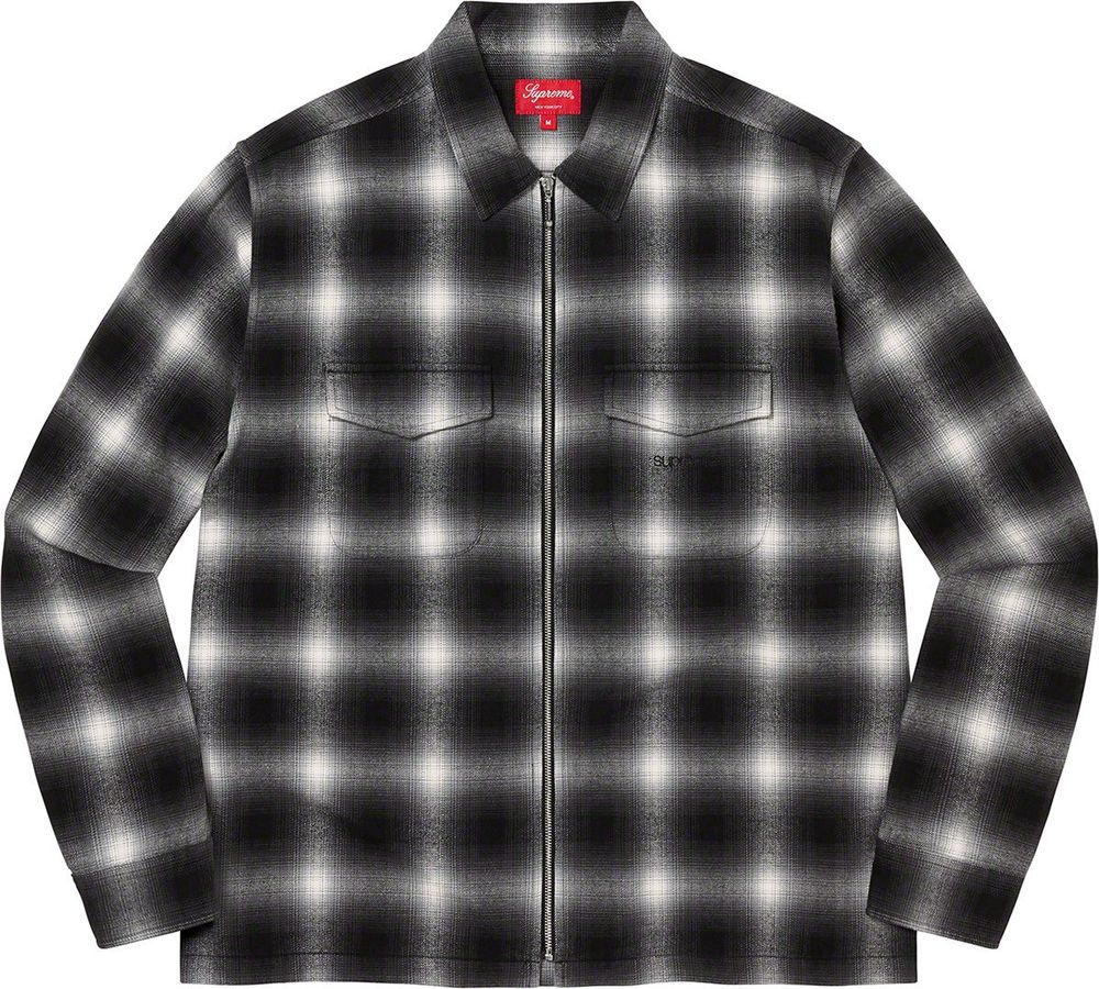 Supreme Shadow Plaid Flannel Zip Up Shirt streetwear style hypebeast brand news