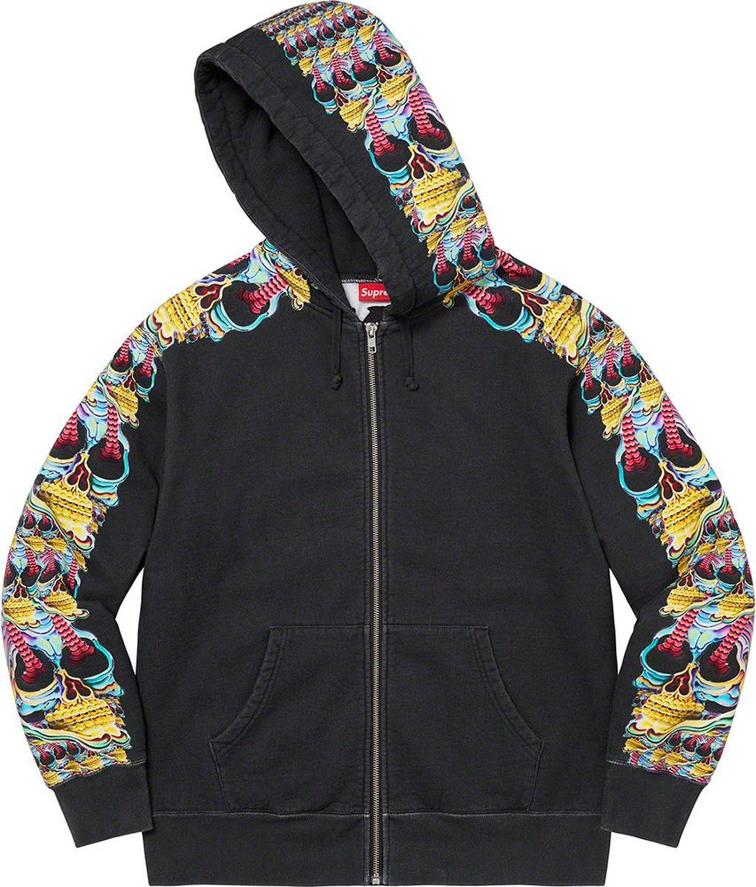 SLN Official - Supreme Skulls Zip Up Hooded Sweatshirt