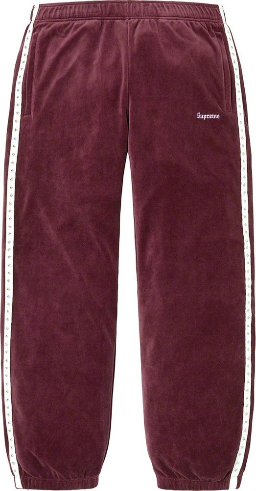 Supreme Velour Track Pant streetwear style collab news info hypebeast brand
