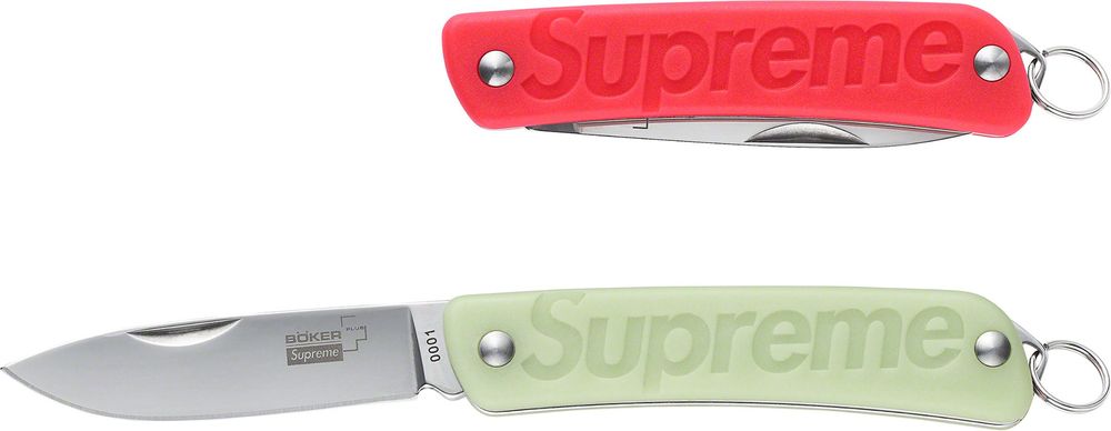Supreme x Boker Glow in the dark keychain knife. streetwear style fashion news hypebeast style outfit