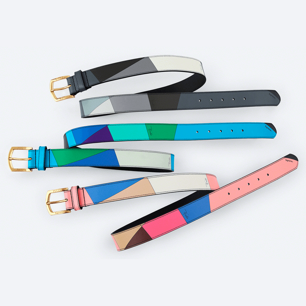 Supreme x Emilio Pucci Belt hypebeast accessory leather streetwear collection droplist
