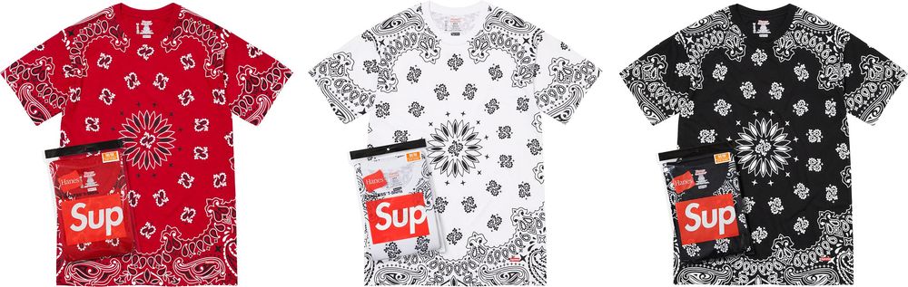 Supreme x Hanes Bandana Tagless Tees streetwear style fashion news hypebeast style outfit