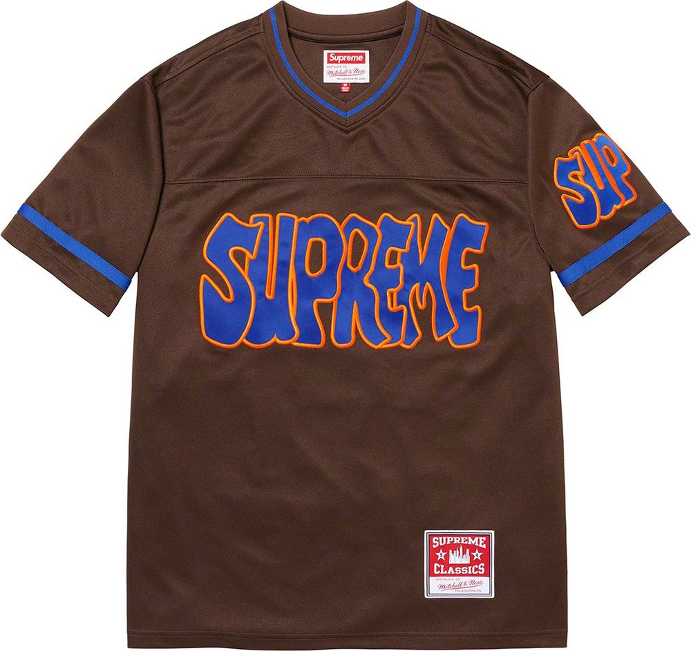Supreme x Mitchell And Ness Football Jersey streetwear fashion brand outfit style hypebeast