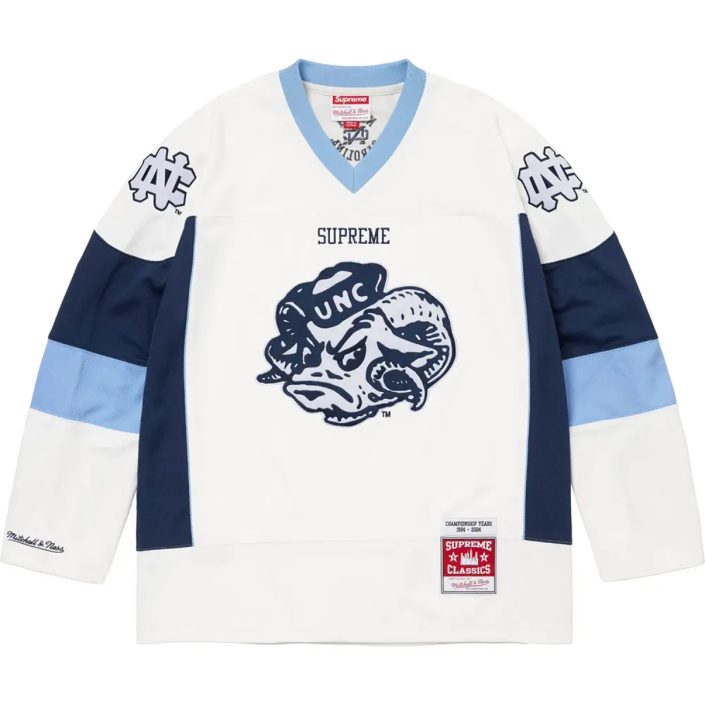 Supreme x Mitchell & Ness North Carolina tar Heels Hooded Hockey Jersey