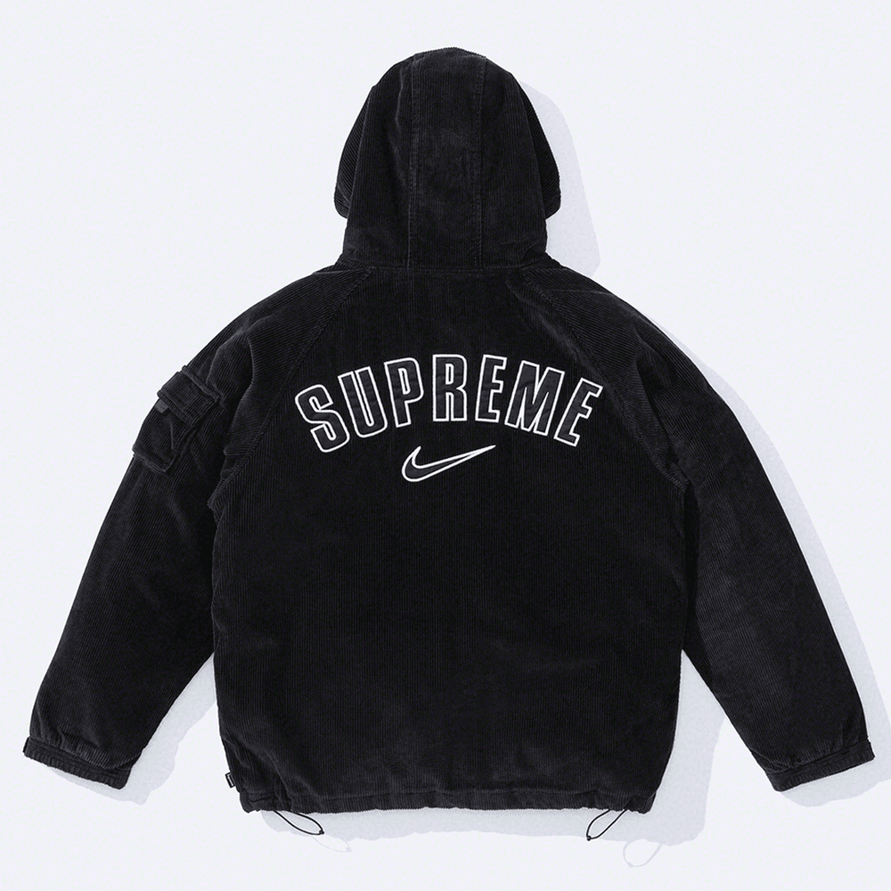 Supreme x Nike Arc Corduroy Hooded Jacket streetwear style fashion news info