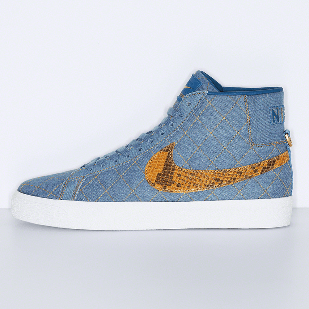 Supreme x Nike SB Blazer Mid Denim sneaker news streetwear brand collab where to buy