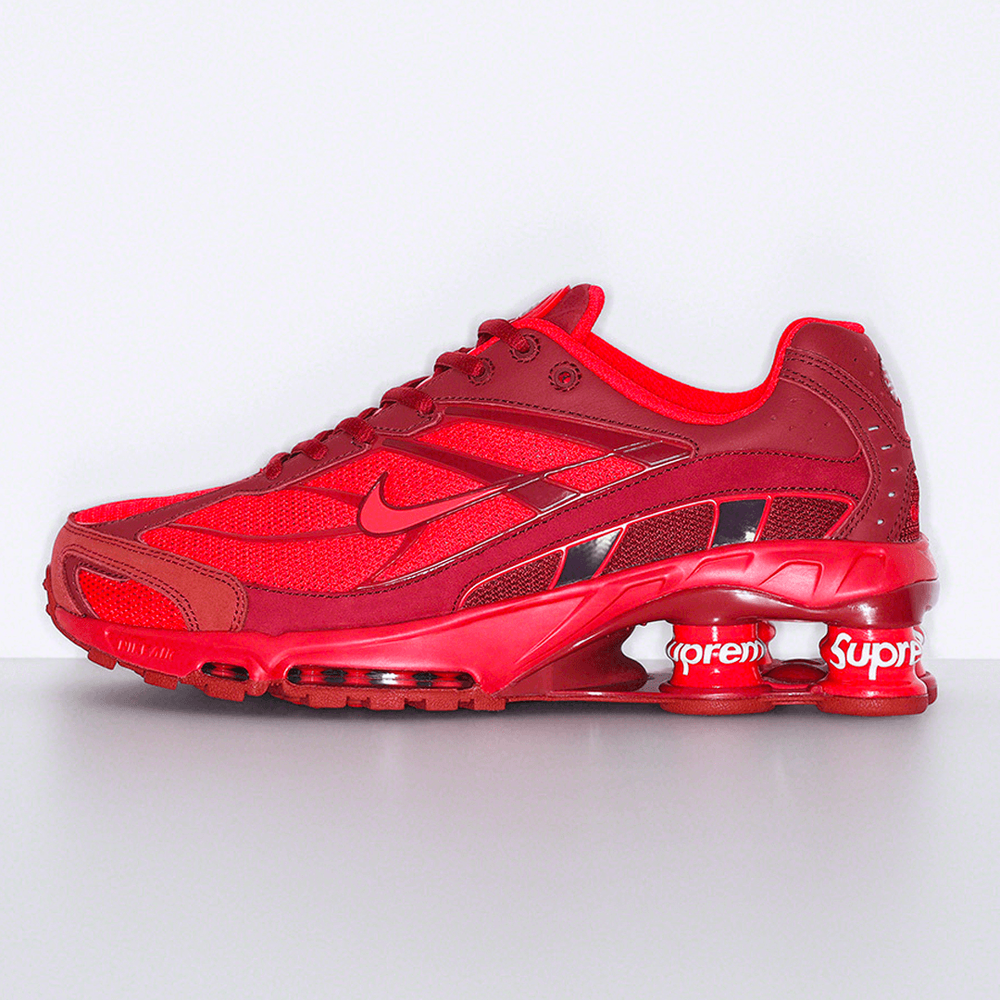 Supreme x Nike Shox Ride 2 Red streetwear sneakers hypebeast fashion style news