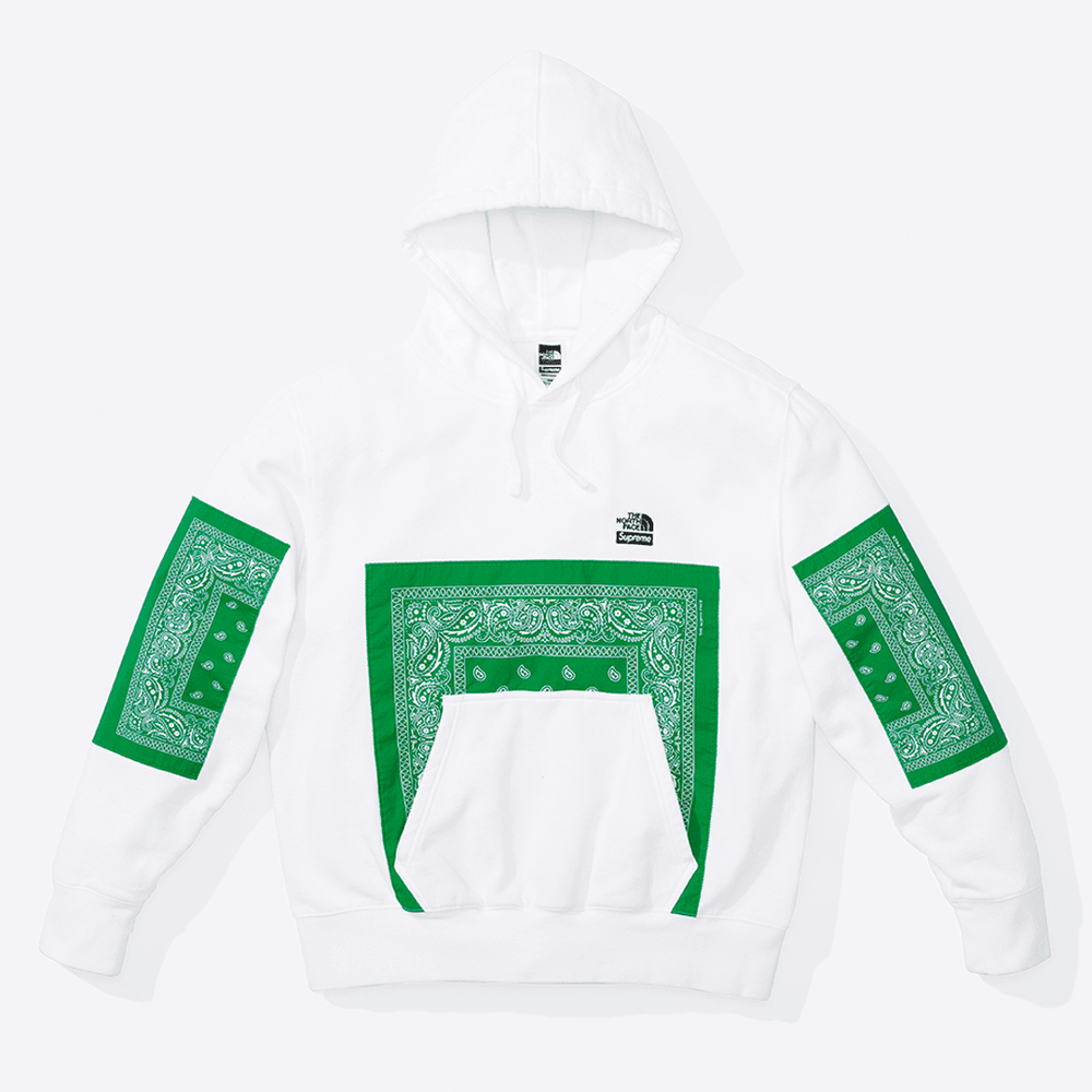 Supreme x The North Face Bandana Hooded Sweatshirt streetwear style collab news into