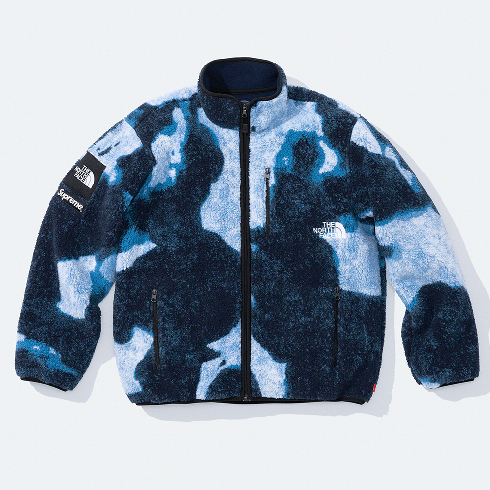 Supreme x The North Face Bleached Denim Print Fleece Jacket streetwear style collab news