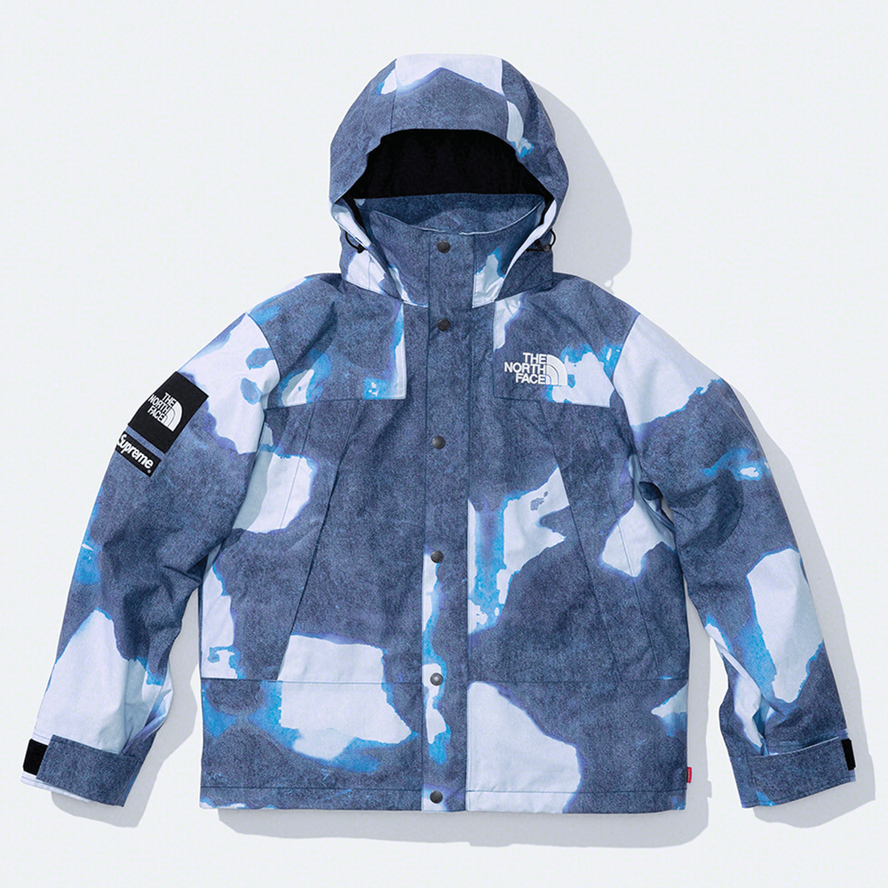 Supreme x The North Face Bleached Denim Print Mountain Jacket streetwear style collab news