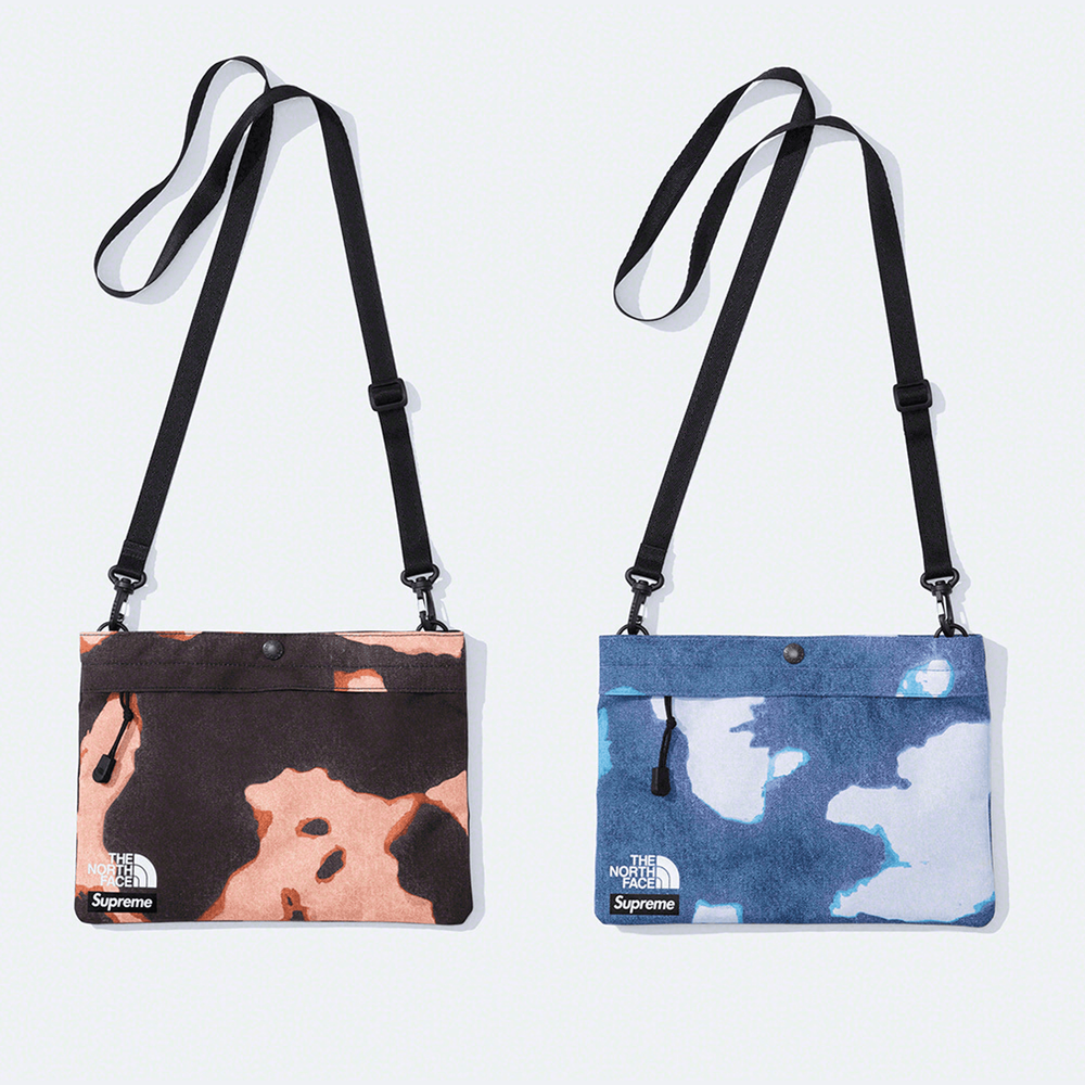 Supreme x The North Face Bleached Denim Print Shoudler Bag streetwear style collab news