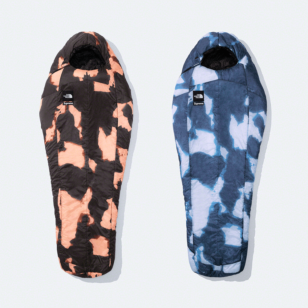 Supreme x The North Face Bleached Denim Print Sleeping Bag streetwear style collab news