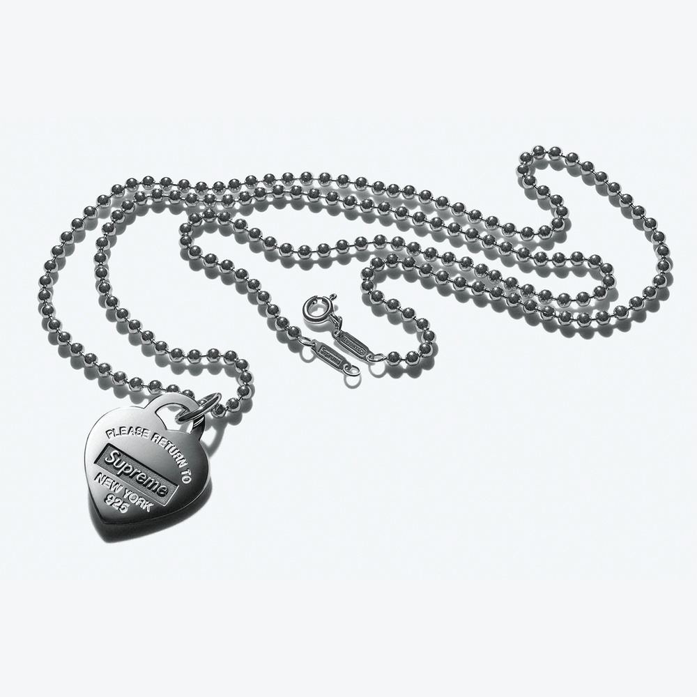 Supreme x Tiffany & Co Heart Tag Pendant streetwear collab release date info pricing