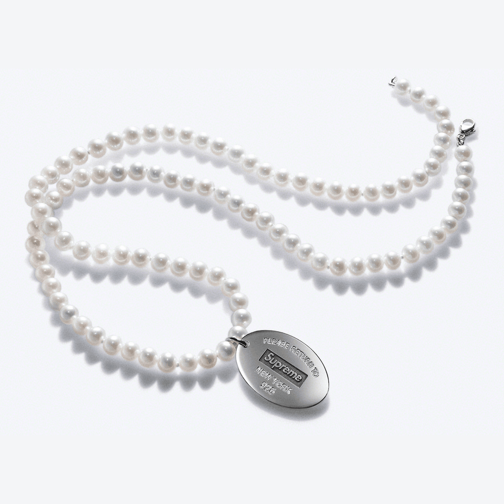 Supreme x Tiffany & Co Return To Supreme Pearl Necklace streetwear brand hypebeast collab