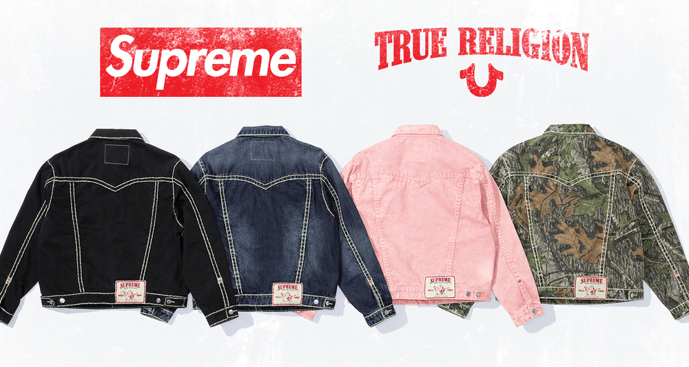 Supreme x True Religion denim Trucker jackets fall winter 2021 header Supreme x True Religion denim Trucker jackets fall winter 2021 header