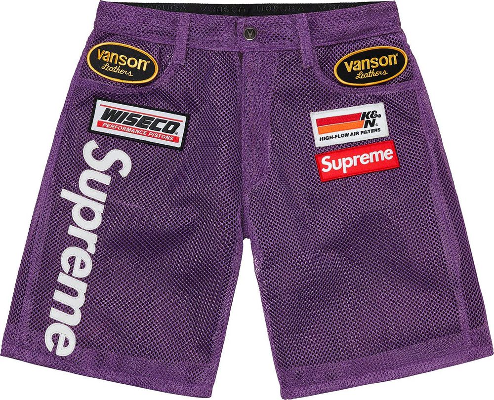 Supreme x Vanson Leather Cordura Mesh Short streetwear fashion