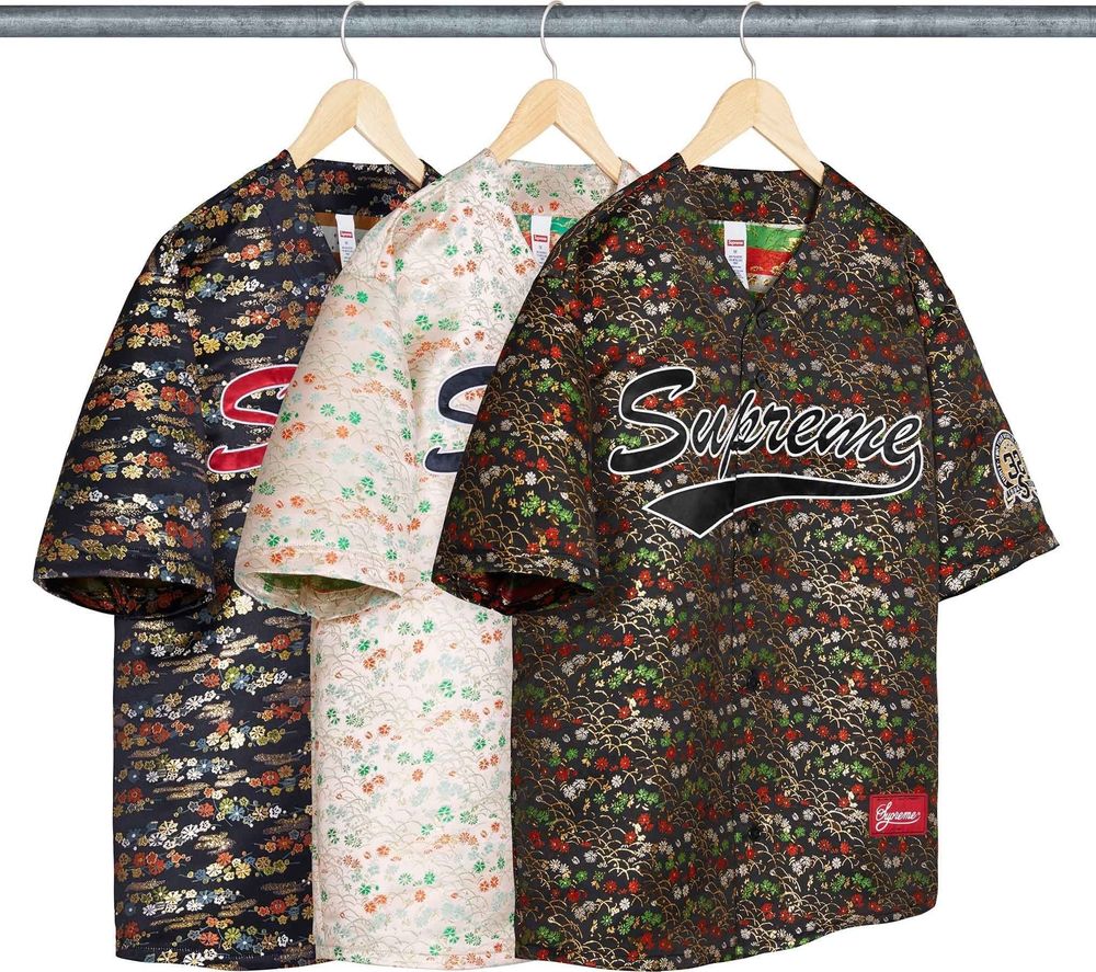 SLN Official - Floral Jacquard Baseball Jersey