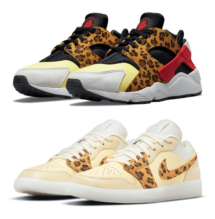 Air Jordan 1 Low Air Huarache SNKRS Day 2021 leopard safari yellow