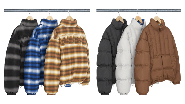 Flannel Reversible Puffer Jacket Supreme FW22 week 8