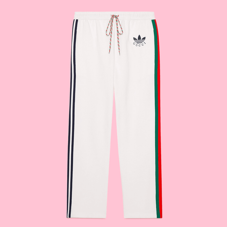 Gucci x Adidas Track Pants White streetwear collab news info price fashion