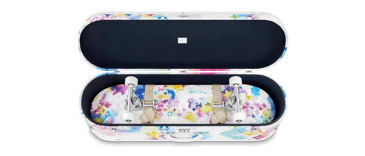 Louis Vuitton Watercolour Skateboard trunk header release date info