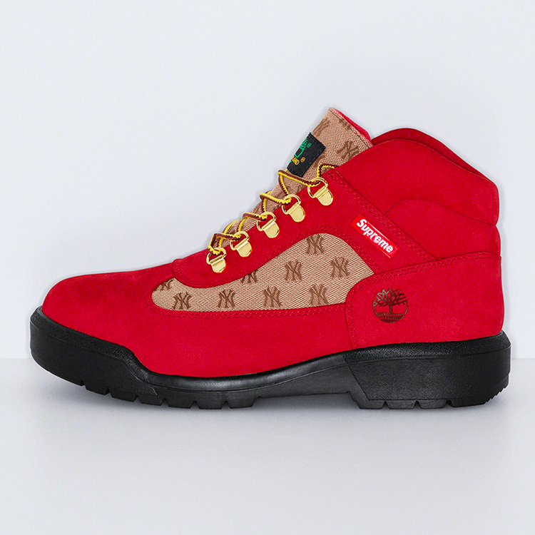 Supreme / Timberland / New York Yankees Field Boot Red streetwear style collab news