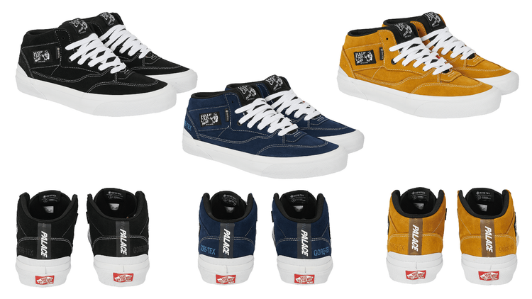 Palace GORE-TEX Half Cab Vans Winter 2022 ULTIMO campaign flat shots yellow blue black