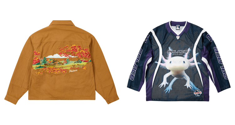 Palace Week 6 utility fleece jacket axolotl building your world hockey jersey winter 2024