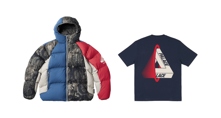 Palace Winter 2023 jackets gore-tex quilted puffer fleece accessories gold chain umbrella season preview header