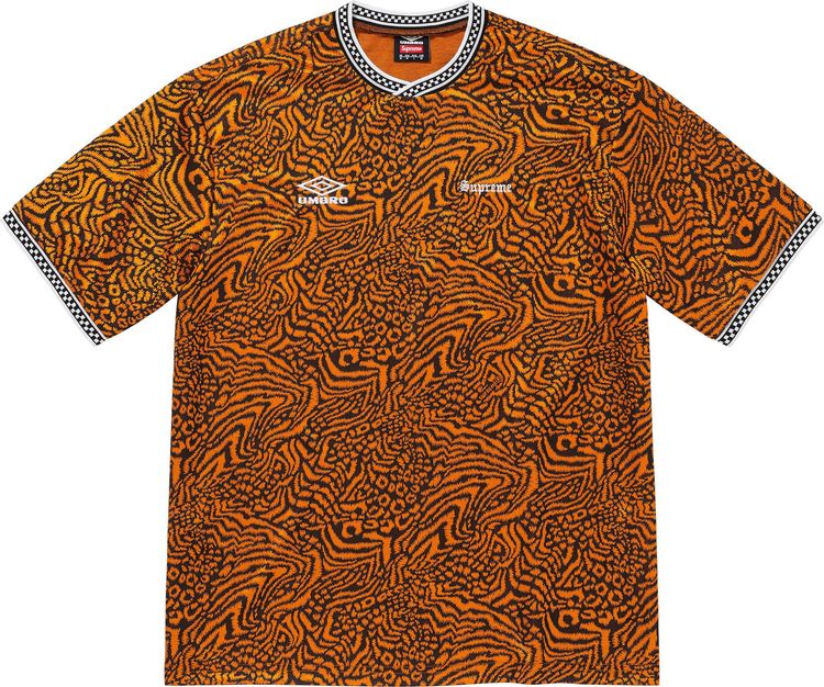 ウェア Supreme Jacquard Soccer Jersey Orange Supreme Umbro Jacquard Animal Print Soccer Jersey Orange