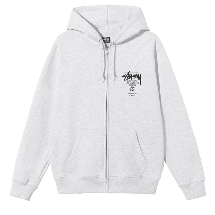 Stussy World Tour Zip Up Hoodie streetwear fashion outfit style