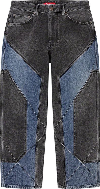 Supreme 2 Tone Paneled Jean streetwear style collab news info hypebeast brand