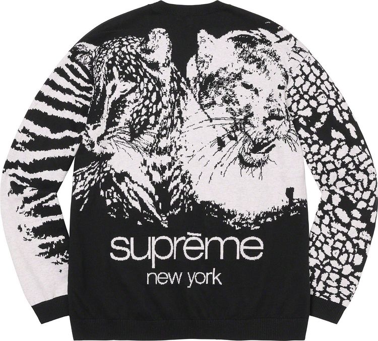 Supreme BIG CATS JACQUARD L:S TOP streetwear fashion style