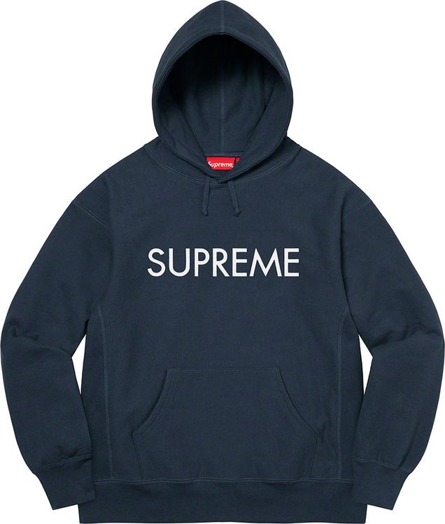 Supreme Capital Hooded Sweatshirt streetwear style collab news hypebeast brand outfit